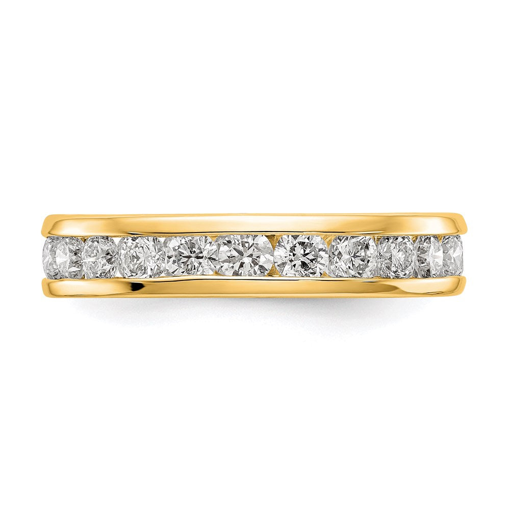 14K Gelbgold Poliert 2ct Kanalfassung Set Diamant Memoire Ehering Ring