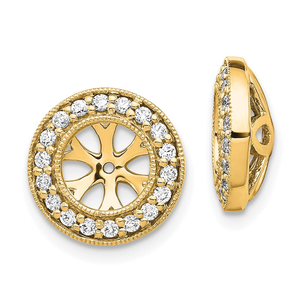 14K Gelbgold Ohrring-Jackets mit Kreis-Design und 0,33 ct. Diamanten