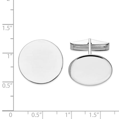 14K Weißgold Herren Kreisförmig Manschette Knöpfe