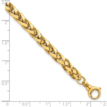 14K Gelbgold Poliert 4.25mm Leicht Fantasieglieder Gliederarmband