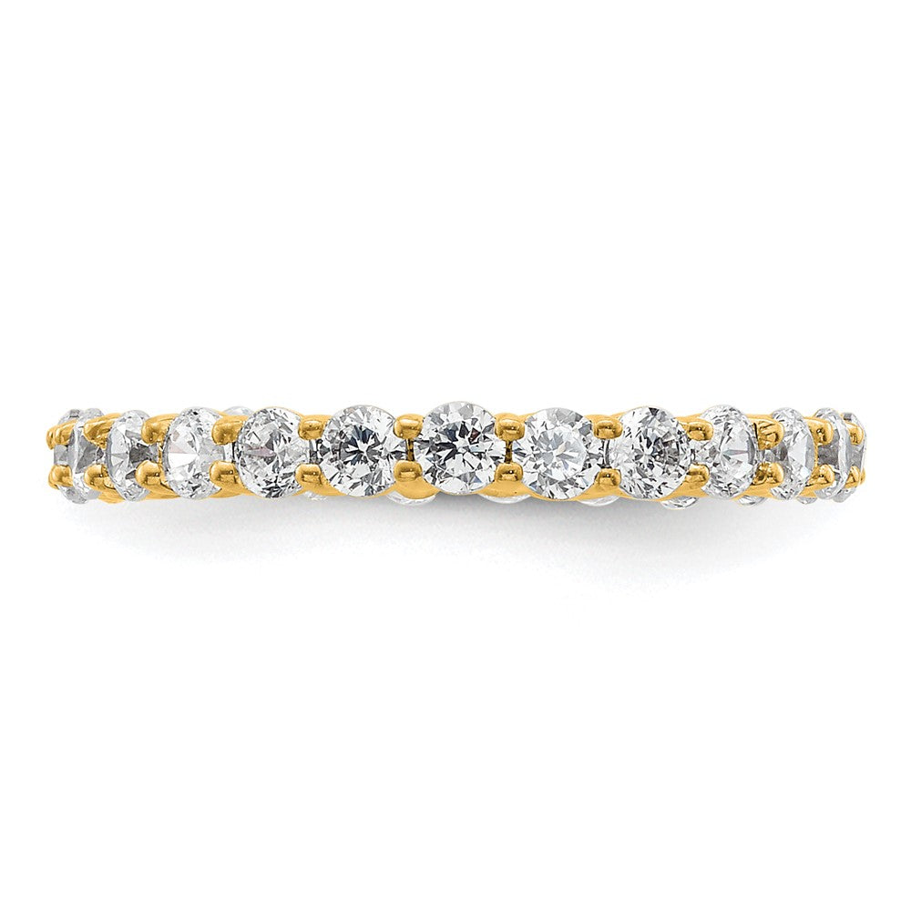 14K Gelbgold Poliert Größe 4.5 Shared Krappen 1 Karat Diamant Komplett Memoire Ehering Ring