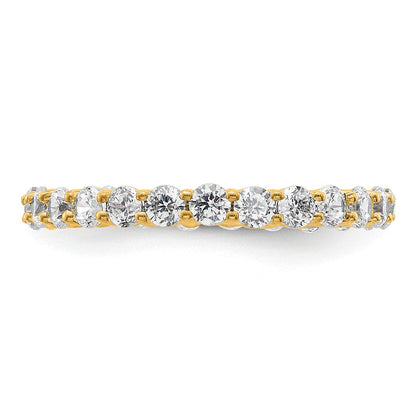 14K Gelbgold Poliert Größe 4.5 Shared Krappen 1 Karat Diamant Komplett Memoire Ehering Ring
