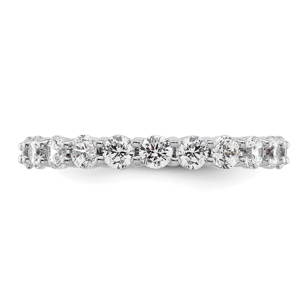 14K Weißgold Poliert Größe 8.5 Shared Krappen 2 Karat Diamant Komplett Memoire Ehering Ring