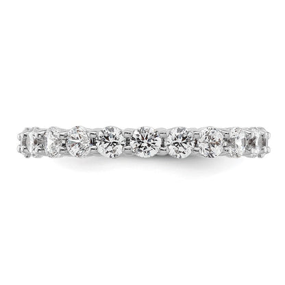 14K Weißgold Poliert Größe 8.5 Shared Krappen 2 Karat Diamant Komplett Memoire Ehering Ring