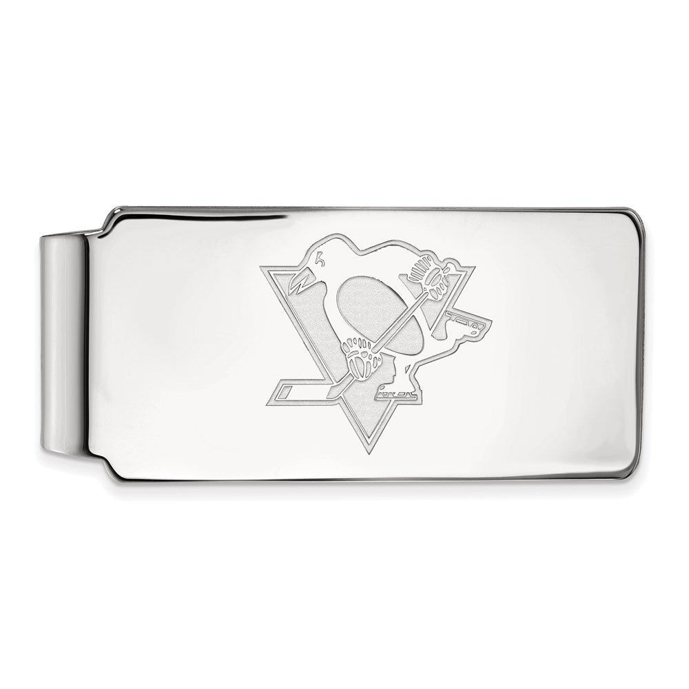 10K Weißgold Nhl Logoart Pittsburgh Penguins Geldklammer