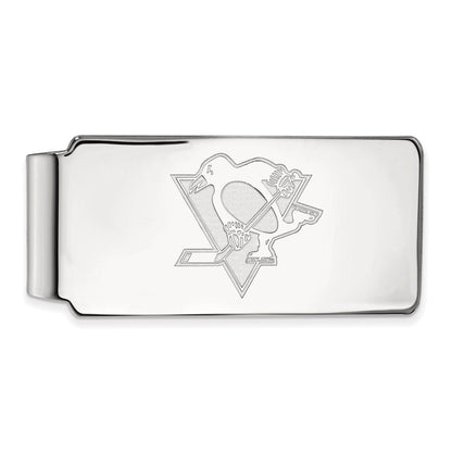 10K Weißgold Nhl Logoart Pittsburgh Penguins Geldklammer