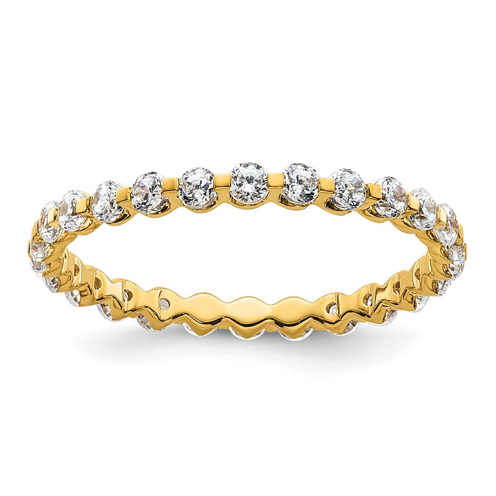 True Origin 14K Gelbgold 7/8 Karat Im Labor Gezüchtet Diamant Vs+ F+ Größe 4 Komplett Memoire Ehering Ring