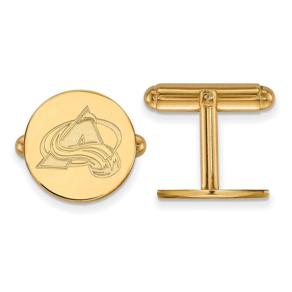 14K Gelbgold Gold Nhl Logoart Colorado Avalanche Manschette Knöpfe
