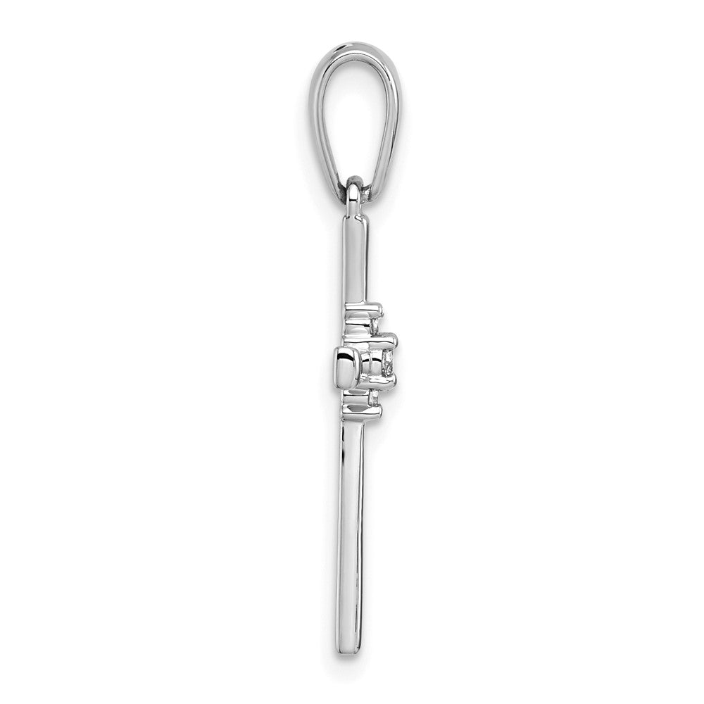 14K Weißgold Kreuzanhänger mit 0,05 Karat Diamant