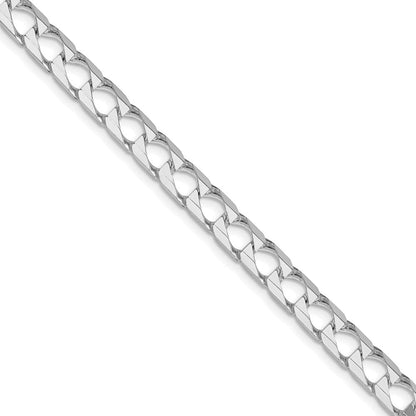 Sterlingsilber Rhodiniert 6.25mm Diamantiert Quadratisch Panzer 24 Zoll Kette