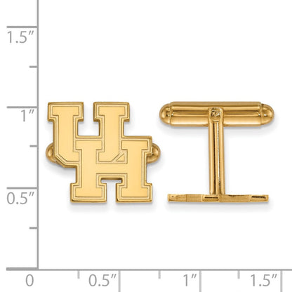 14K Gelbgold Gold Logoart University Of Houston U-h Manschette Knöpfe