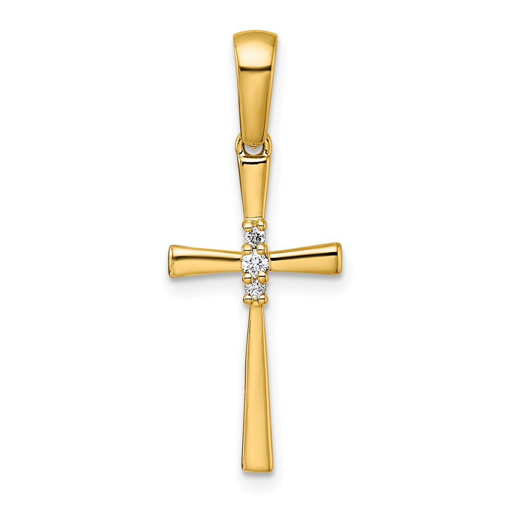 14K Gelbgold Kreuzanhänger mit 0,05 ct. Diamant