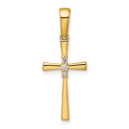 14K Gelbgold Kreuzanhänger mit 0,05 ct. Diamant