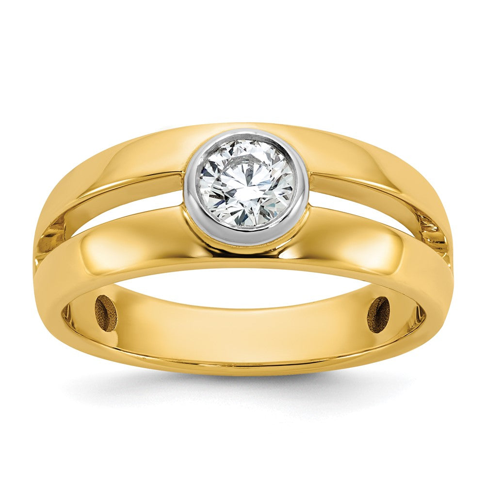 Ibgoodman 14K Bicolor 1/2 Karat Im Labor Gezüchtet Diamant Vs/si+ G+ Komplett Herren Ehering Ring