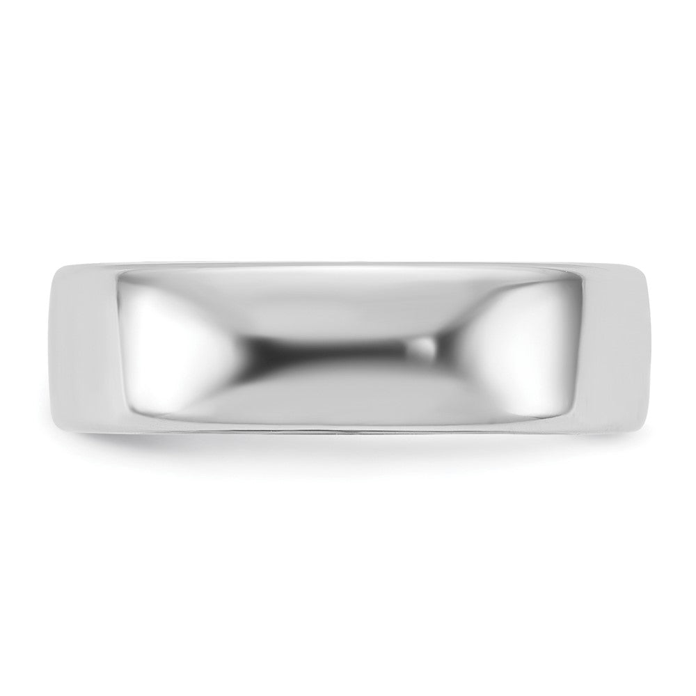 14K Weißgold 6 mm Europäischer Ehering mit Komfort-Passform