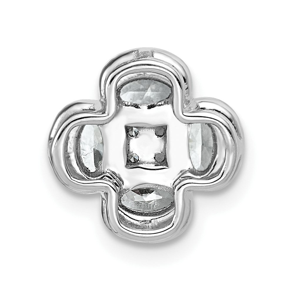 14K Weißgold Gleitanhänger mit Cluster-Kette, 1 0,12 Karat Labor-gezüchteten Diamanten, VS/SI+ G+