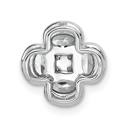 14K Weißgold Gleitanhänger mit Cluster-Kette, 1 0,12 Karat Labor-gezüchteten Diamanten, VS/SI+ G+