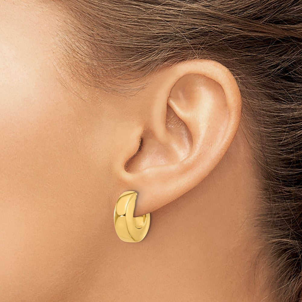 14K Gelbgold Poliert J-hoop Ohrstecker