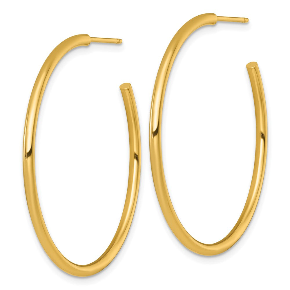 14K Gelbgold Poliert 2.0 X 40mm Röhre C-hoop Ohrstecker