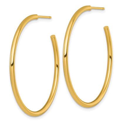 14K Gelbgold Poliert 2.0 X 40mm Röhre C-hoop Ohrstecker