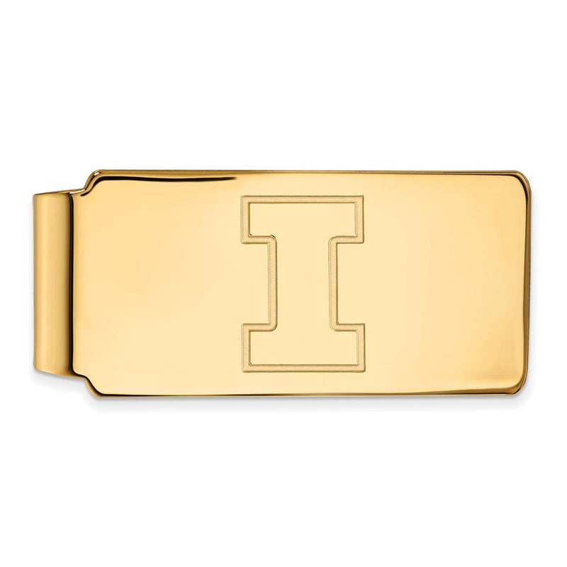14K Gelbgold Gold Logoart University Of Illinois Buchstabe I Geldklammer
