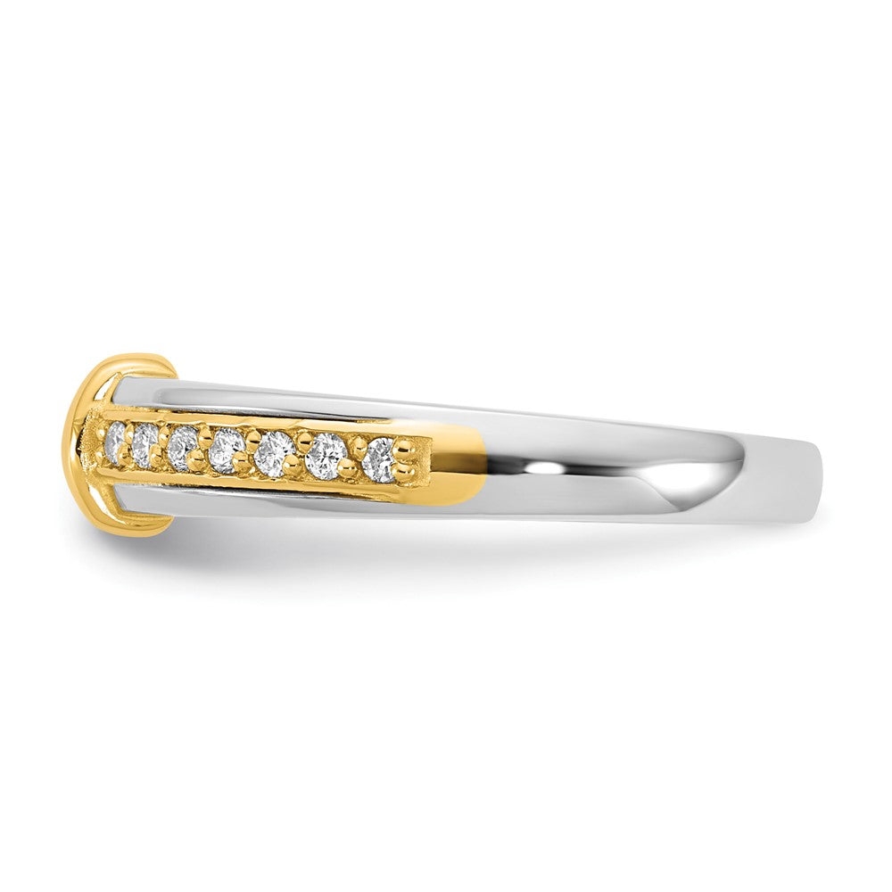14K Bicolor Gold.5ct Damen Diamant Ehering Ring