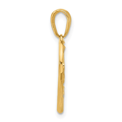 Diamantierter Anhänger „Mutter- und Kind-Hände im Herz" aus 14K Gelbgold und Rhodium