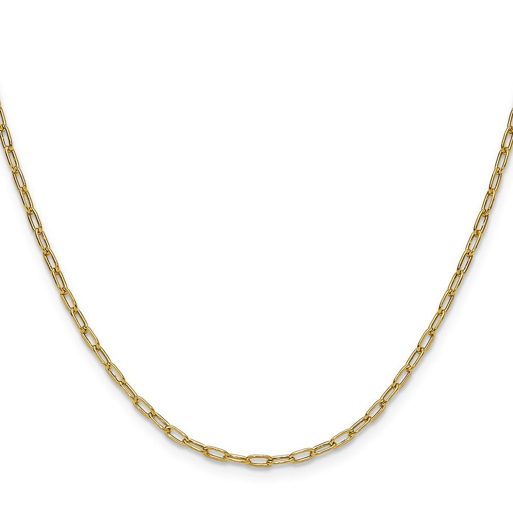 14K Gelbgold 2.2mm Halbmassiv Abgeschrägt Büroklammer Halskette