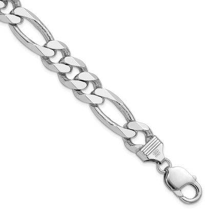 Sterlingsilber Rhodiniert 10.75mm Figaro Gliederarmband