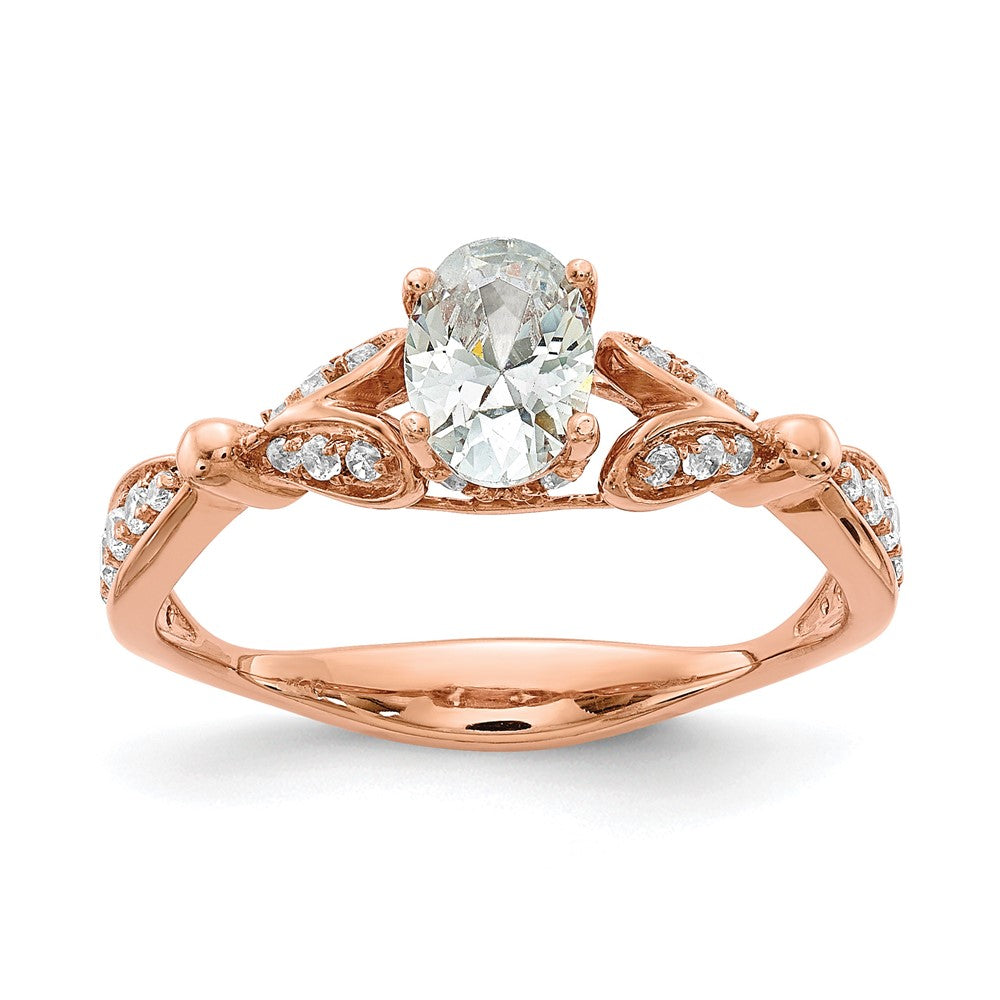 Verlobungsring aus 14K Roségold mit Diamanten, Semi-Mount-Fassung