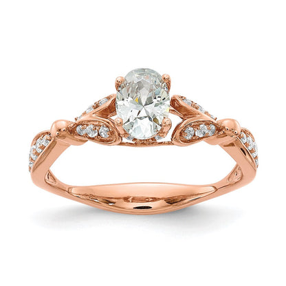 Verlobungsring aus 14K Roségold mit Diamanten, Semi-Mount-Fassung