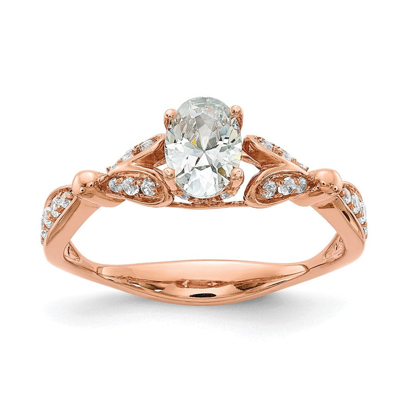Verlobungsring aus 14K Roségold mit Diamanten, Semi-Mount-Fassung