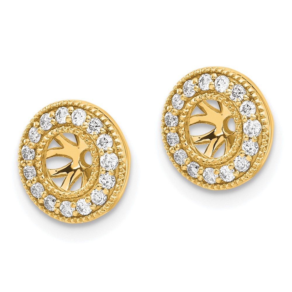 14K Gelbgold Ohrring-Jackets mit Kreis-Design und 0,25 ct. Diamanten