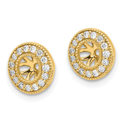 14K Gelbgold Ohrring-Jackets mit Kreis-Design und 0,25 ct. Diamanten