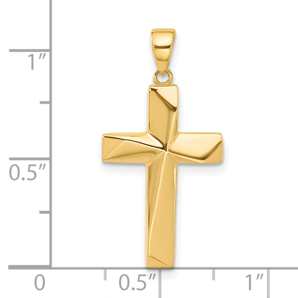 14K Gelbgold Poliertes Kreuz-Anhänger