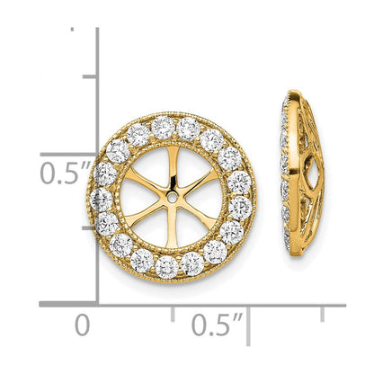 14K Gelbgold Diamant-Ohrring-Jackets, Kreis-Design, 1,19K