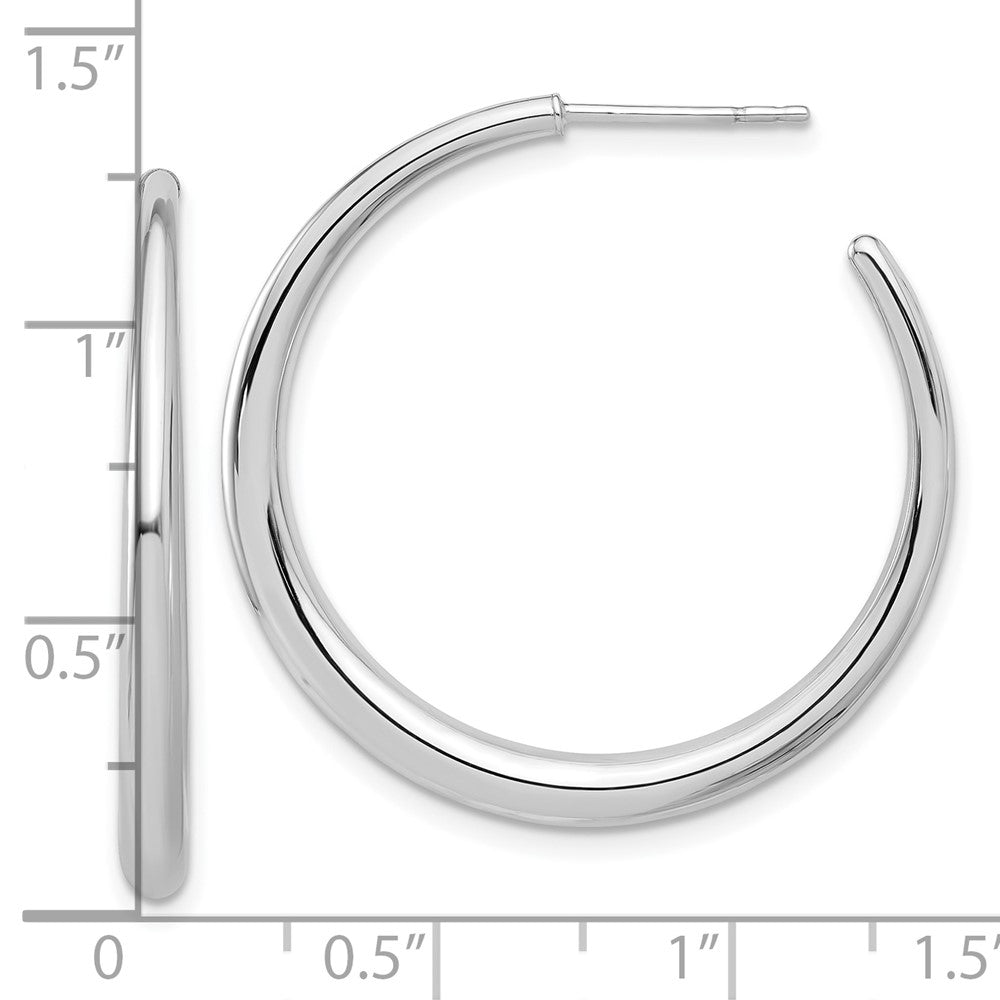 14K Weißgold Poliert Creole Ohrstecker