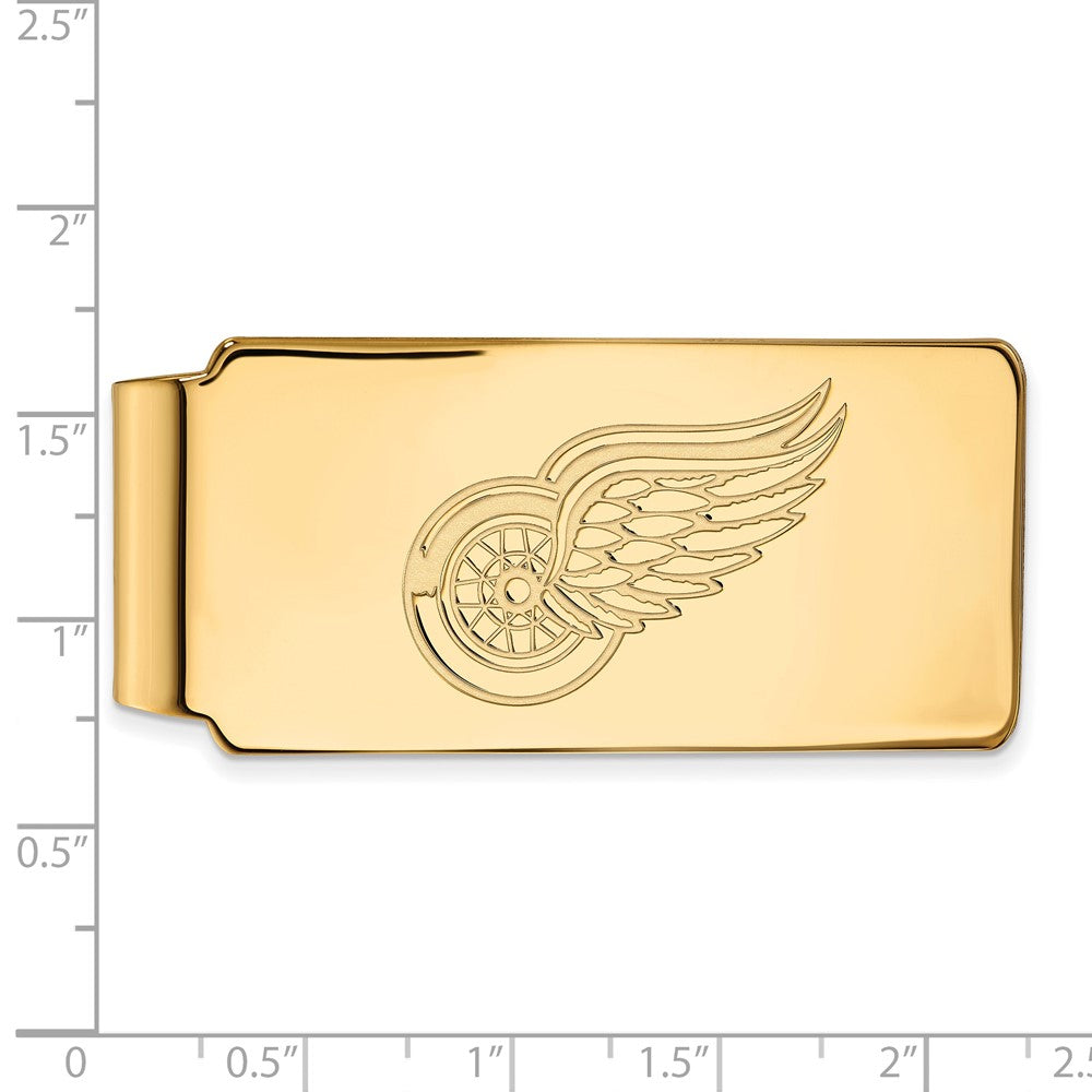 10K Gelbgold Gold Nhl Logoart Detroit Rot Flügel Geldklammer