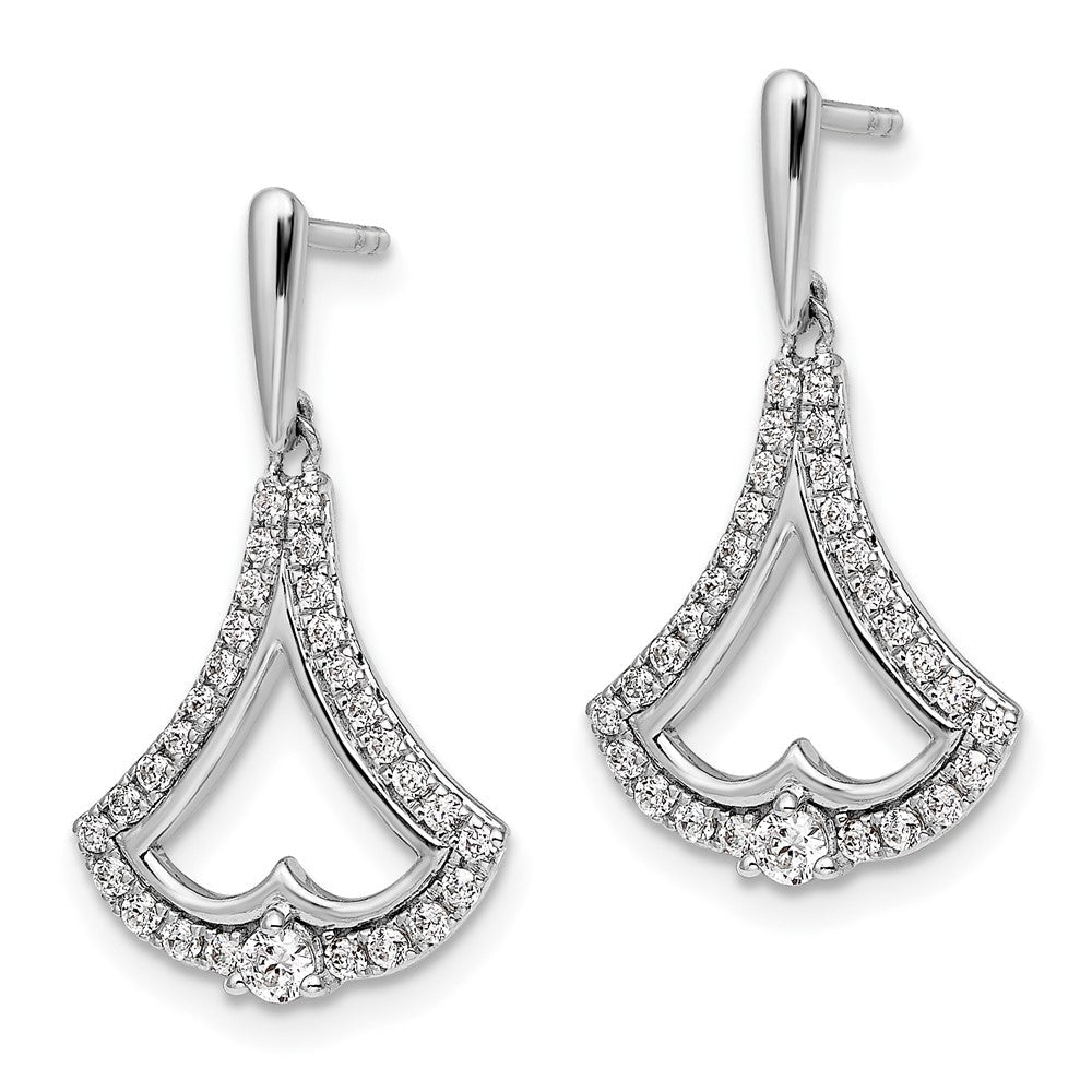 14K Weißgold Ohrhänger mit 0,5K Diamanten an Ohrsteckerverschluss