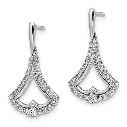 14K Weißgold Ohrhänger mit 0,5K Diamanten an Ohrsteckerverschluss