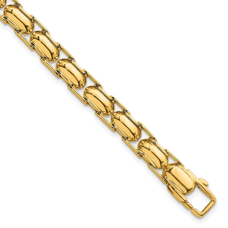 14K Gelbgold Poliert 6.9mm Fantasieglieder 7.5 Zoll Armband