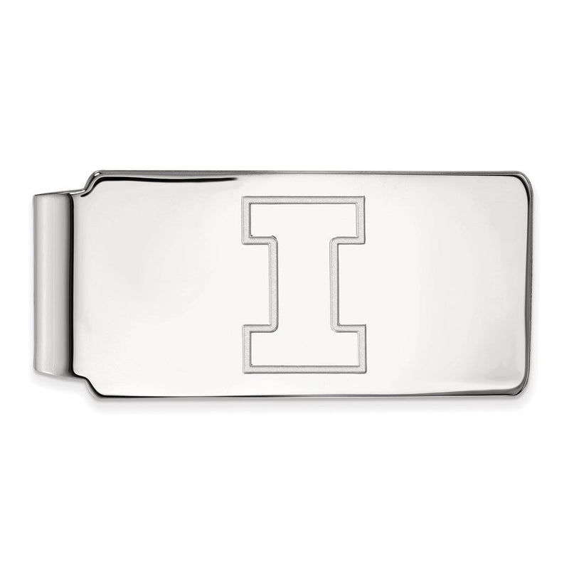 14K Weißgold Logoart University Of Illinois Buchstabe I Geldklammer