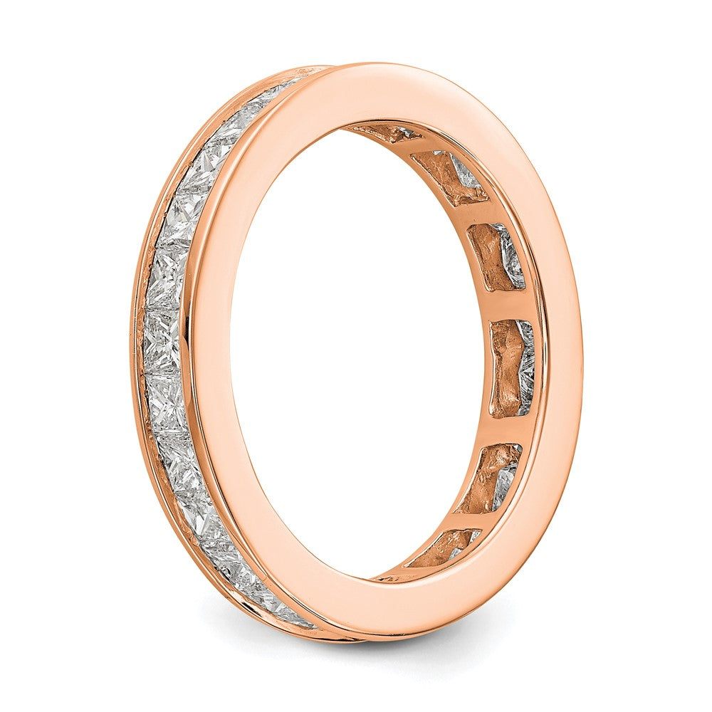 14K Roségold Poliert Größe 7.5 Kanalfassung-set 2 Karat Princess Diamant Komplett Memoire Ehering Ring