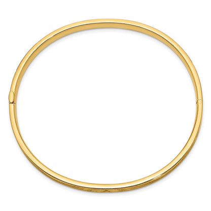 14K Gelbgold 3/16 Diamantiert Konkav 5.00mm Klappbar Oval Armreif Armband