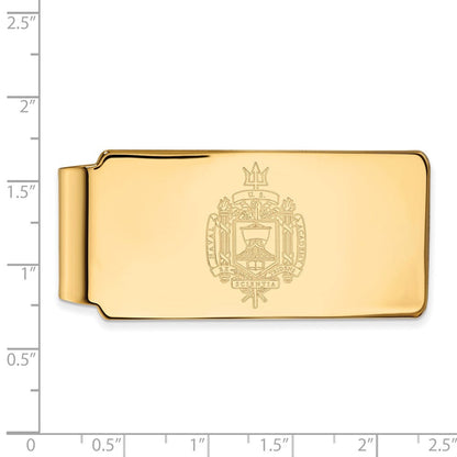 10K Gelbgold Gold Logoart Us Naval Akademie Wappen Geldklammer