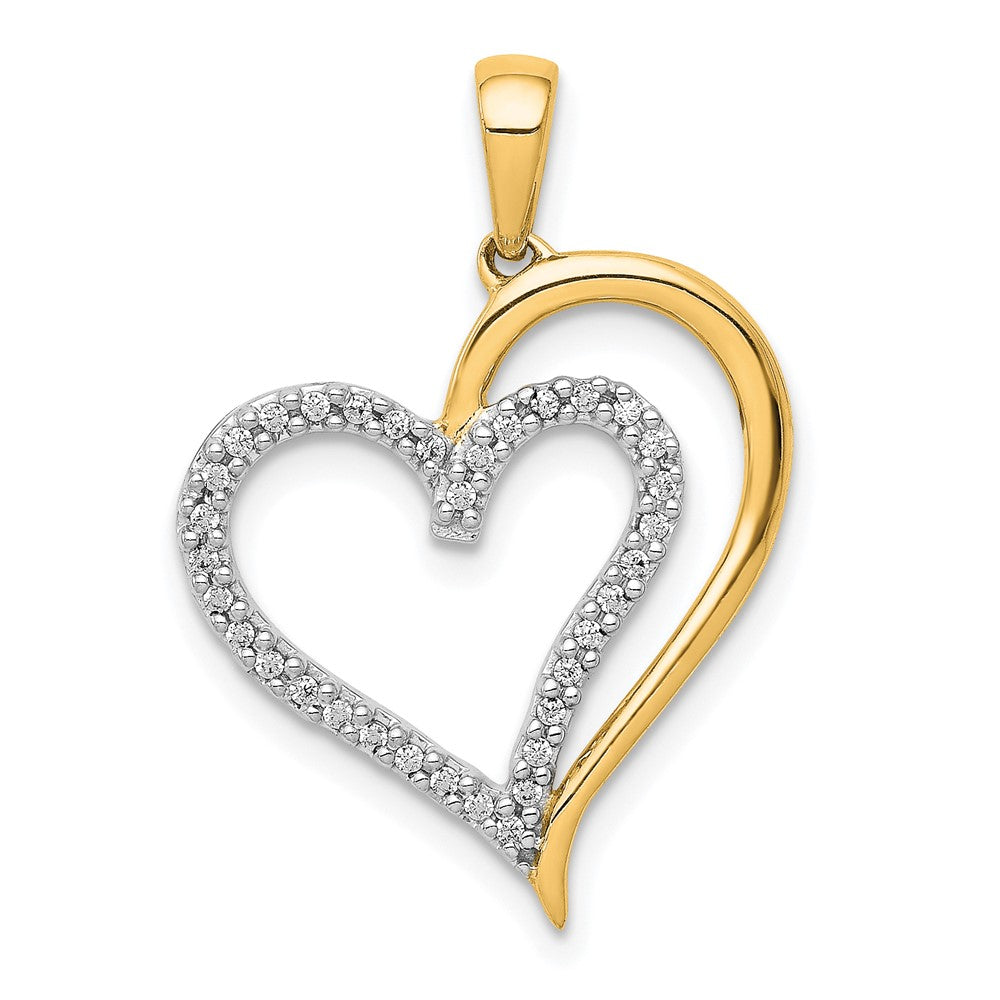 14K Gelbgold Herzanhänger mit 0,1 ct. Diamant