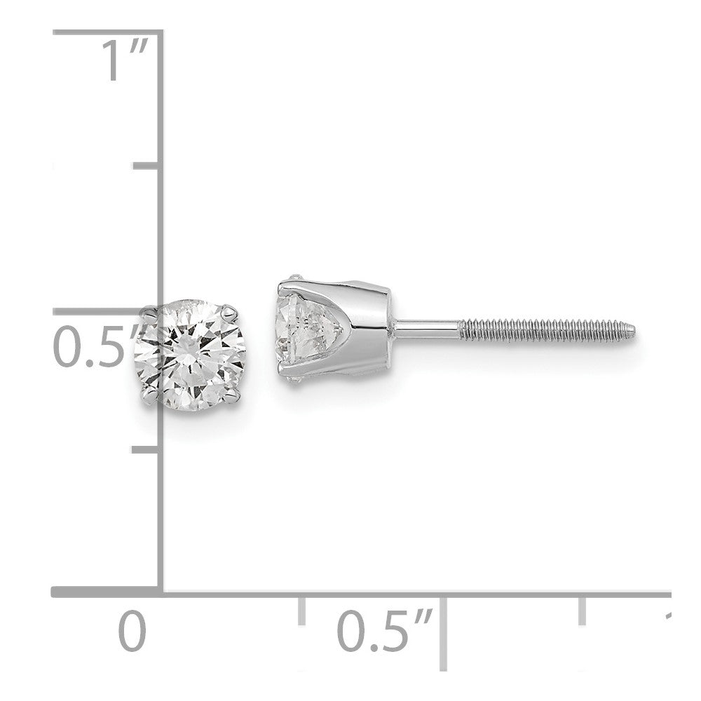 14K Weißgold 1/2 Karat Einfach Ohrstecker Aa Diamant Ohrring