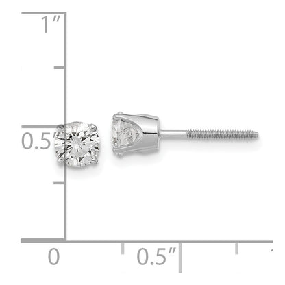 14K Weißgold 1/2 Karat Einfach Ohrstecker Aa Diamant Ohrring
