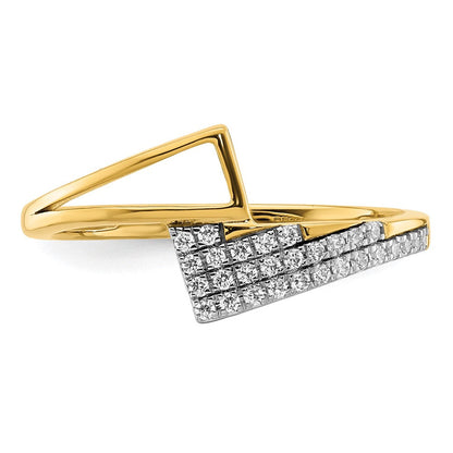 14K Gelbgold Polierter Diamant Geometrischer Fashion-Ring