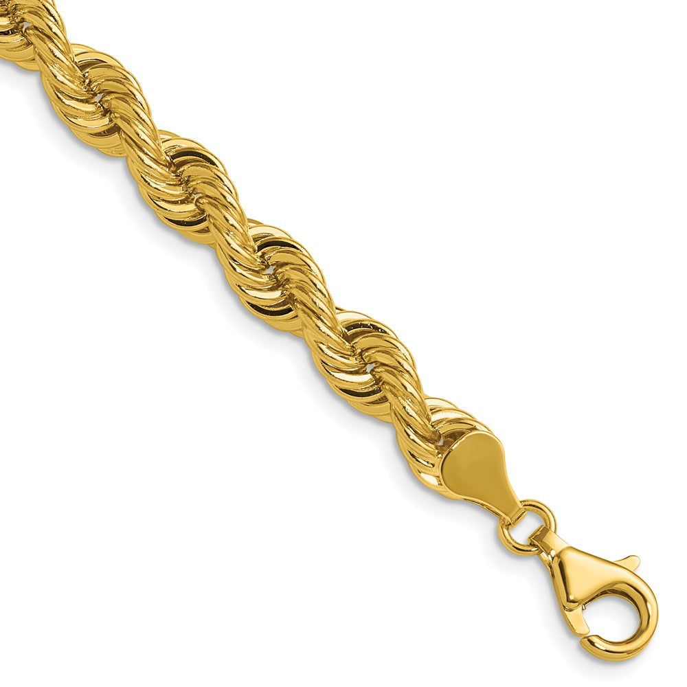 14K Gelbgold 6.7mm Normal Kordel Gliederarmband